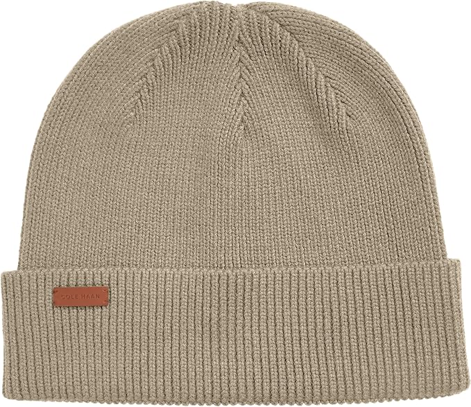 Cole Haan Men's Heritage Rib Cuff Wool Beanie Hat, One Size