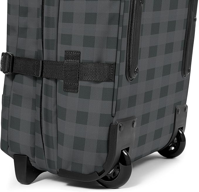 EASTPAK Tranverz S – 42L Large Wheeled Luggage with Dual Compartments, TSA Lock, Compression Straps & Smooth-Wheeling System, Checker Dark Grey