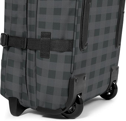 EASTPAK Tranverz S – 42L Large Wheeled Luggage with Dual Compartments, TSA Lock, Compression Straps & Smooth-Wheeling System, Checker Dark Grey