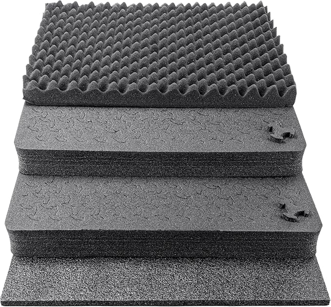 Eylar 20" Large Hard Case Equipped With Ragar Reconfigurable & Reusable XP Crosslinked Foam Insert, Waterproof, Shockproof For Equipment, Drones And Cameras (2 Ragar Layers) (Black)