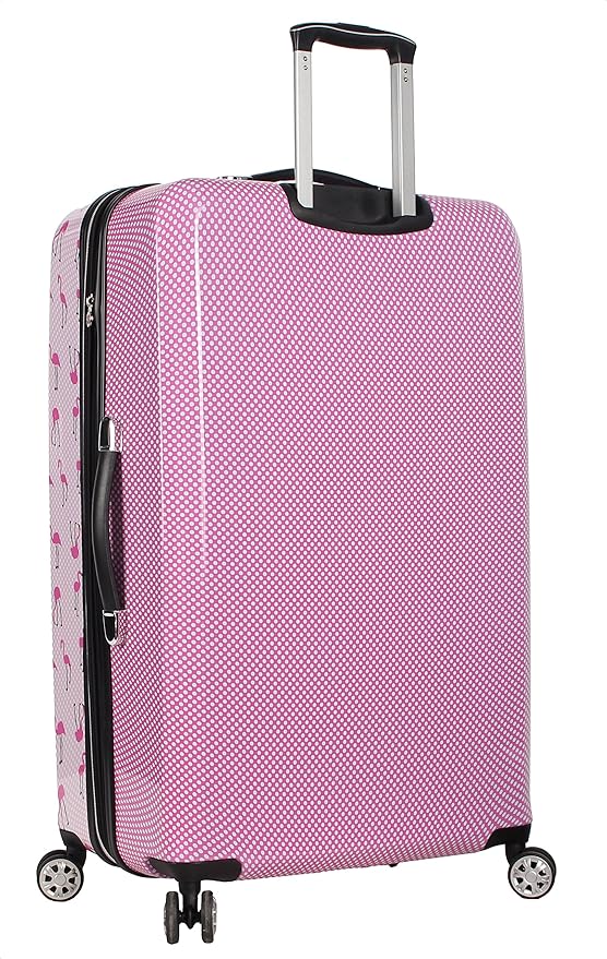 Betsey Johnson 30 Inch Checked Luggage Collection - Expandable Scratch Resistant (ABS + PC) Hardside Suitcase - Designer Lightweight Bag with 8-Rolling Spinner Wheels