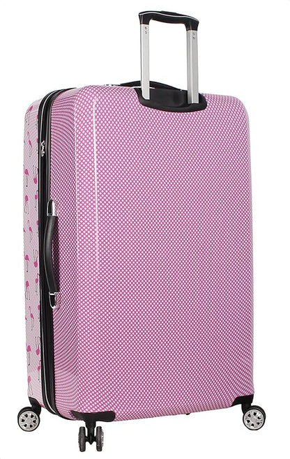 Betsey Johnson 30 Inch Checked Luggage Collection - Expandable Scratch Resistant (ABS + PC) Hardside Suitcase - Designer Lightweight Bag with 8-Rolling Spinner Wheels