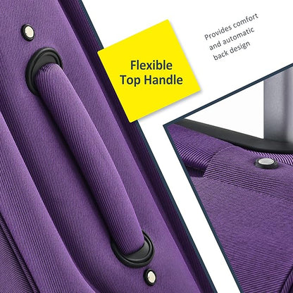 Luggage Sets 3 Piece Softside Expandable Lightweight Durable Softshell Suitcase Sets Spinner Wheels TSA Lock