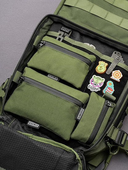 TACTICAL GEEK Storage A5 EDC Storage Pouch Set, Molle EDC Gadget Pouch, Multi-Functional Utility Small Tool Pocket for Daily Carry (Green/CR)
