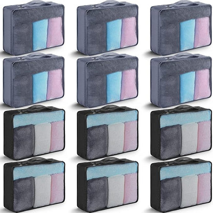 Tudomro 12 Pcs Large Packing Cubes Luggage Organizers for Suitcase Mesh Travel Organizer Bags Travel Packing Organizers for Traveling Camping Hiking