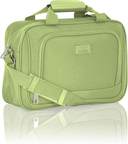 U.S. Traveler Rio Lightweight Softside Rolling Carry-on Suitcase, 4-Wheel Set, Light Green