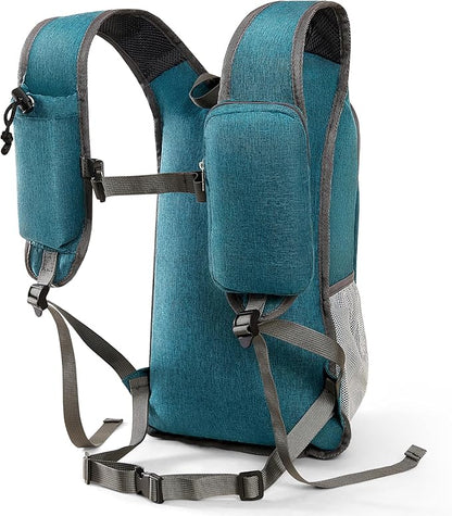 Small Hiking Backpack with Detachable Front Phone Holder, Foldable Packable Back pack with Chest and Waist Strap, Lightweight Daypack for Women Men (Blue, 15L)