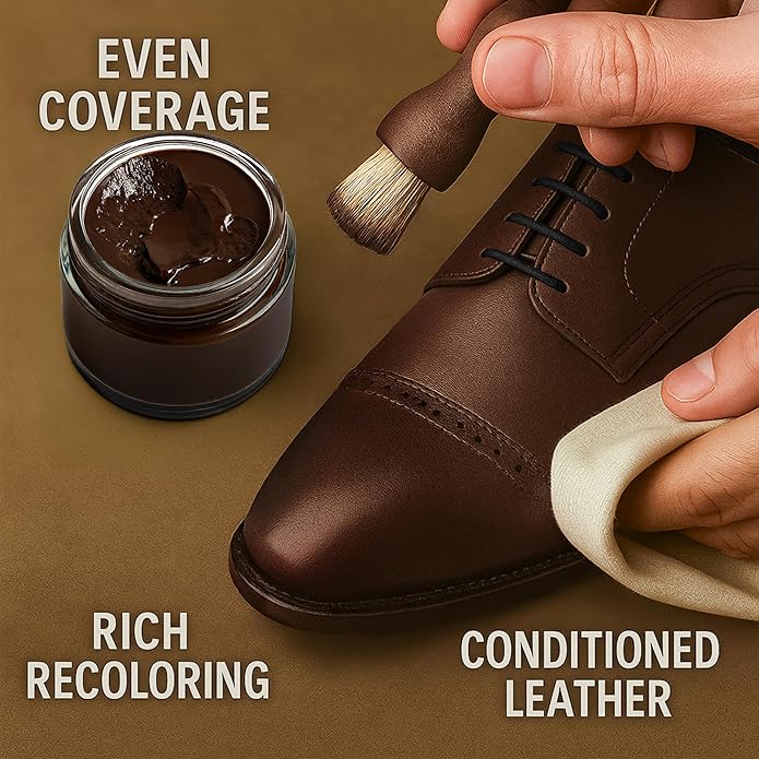 Eagle Shoe Cream Polish Kit – 3 Piece Boot & Shoe Polish with Shoe Cream, Shine Cloth & Applicator