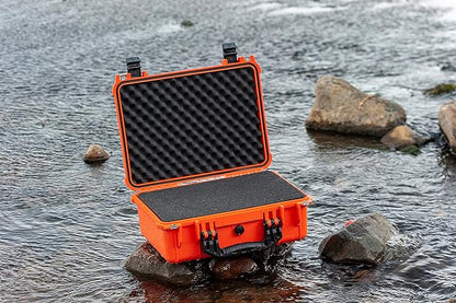 MEIJIA Portable All Weather Waterproof Camera Case With Foam,Fit Use of Drones,Camera,Equipments,Pistols,15.98x12.99x6.85inches