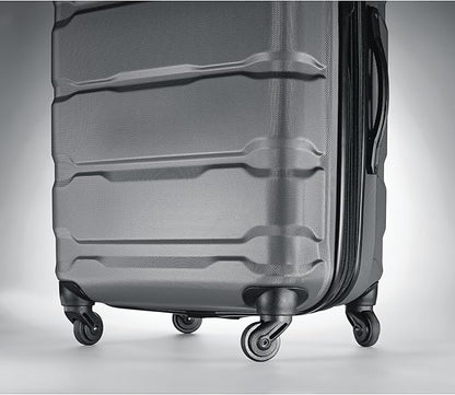 Samsonite Omni PC Hardside Expandable Luggage with Spinner Wheels, Checked-Large 28-Inch, Charcoal