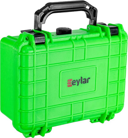 Eylar Protective Hard Case Water & Shock Proof w/Foam TSA Approved 8.12 inch 6.56 inch 3.56 inch (Neon Green)