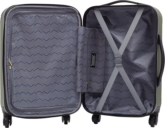 Travelers Club Chicago Expandable Luggage, Thyme Green, 20" Carry-On