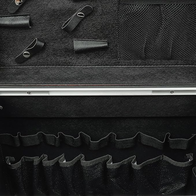 Beauty Rolling Makeup Train Case, Professional Lockable Rolling Salon Luggage, Retro-Rolling Cart Storage Organizer Trolley Make Up Case, 4 Universal Wheels, Retractable Rod, Buckle (Coffee Color)