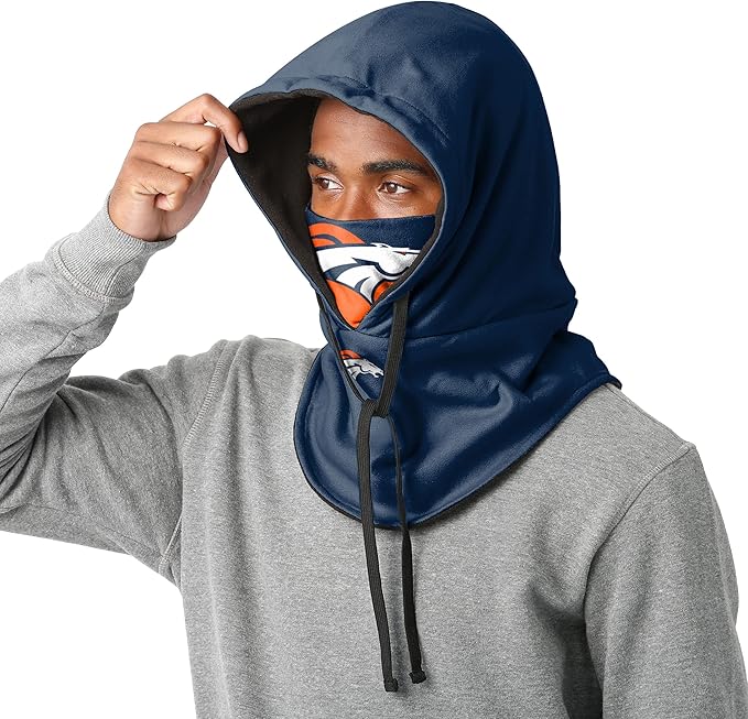 NFL Team Logo Team Color Drawstring Winter Cap Hooded Gaiter Balaclava Face Cover