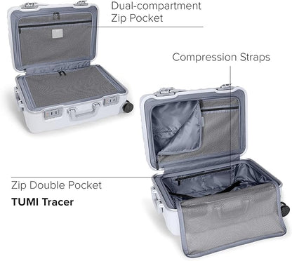 TUMI 19 Degree Frame International 4 Wheel Carry-On - Lightweight Suitcase - Hard Shell Luggage - 21.8" X 14.0" X 9.0" - Pearl Grey Texture