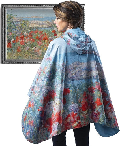 RainCaper Hassam Celia’s Garden Womens Rain Cape Poncho with Hood Reversible