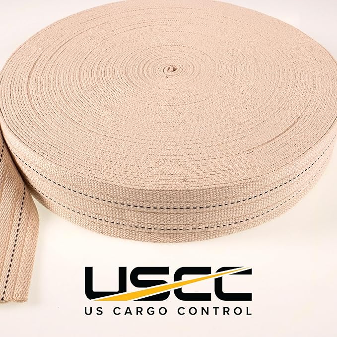 Cotton Strapping for Use As Soft Tie Down Strapping for Cotton Webbing Straps - 2 Inch Wide by 100 Foot Long Roll