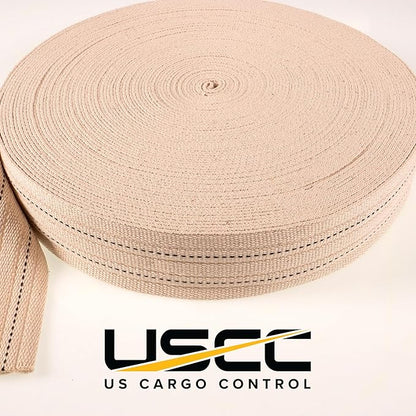Cotton Strapping for Use As Soft Tie Down Strapping for Cotton Webbing Straps - 2 Inch Wide by 100 Foot Long Roll