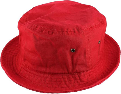 Gelante Solid Color 100% Cotton Bucket Hat for Women and Men Packable Travel Summer Beach Hat