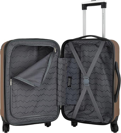 Travelers Club Chicago Hardside Expandable Spinner Luggage, Rum Caramel, 20" Carry-On