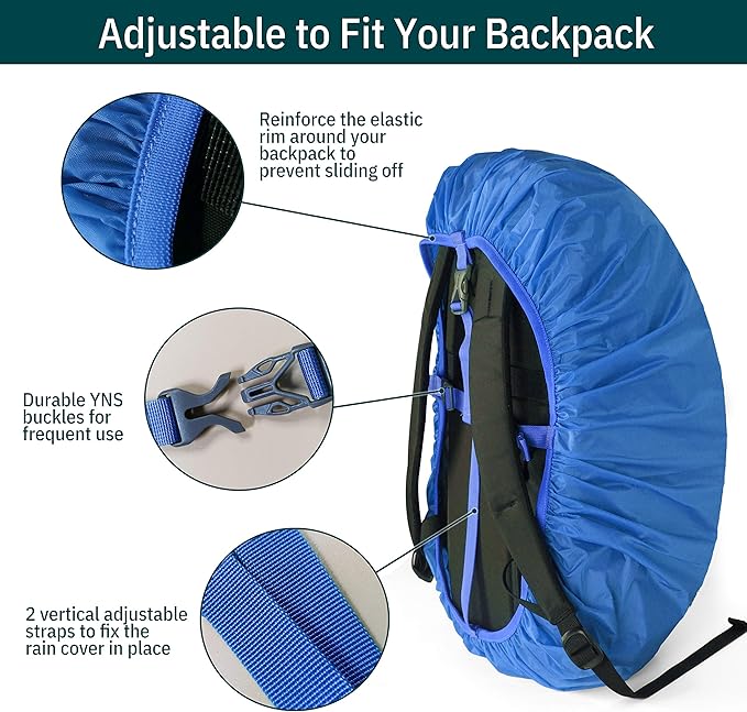 Unigear Backpack Rain Cover Waterproof Rating 5000mm, Ultraportable and Durable with 2 Anti-Slip Buckle Strap, Integrated Carry Pouch Design
