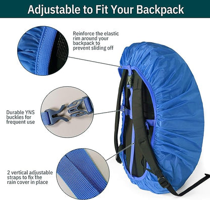 Unigear Backpack Rain Cover Waterproof Rating 5000mm, Ultraportable and Durable with 2 Anti-Slip Buckle Strap, Integrated Carry Pouch Design