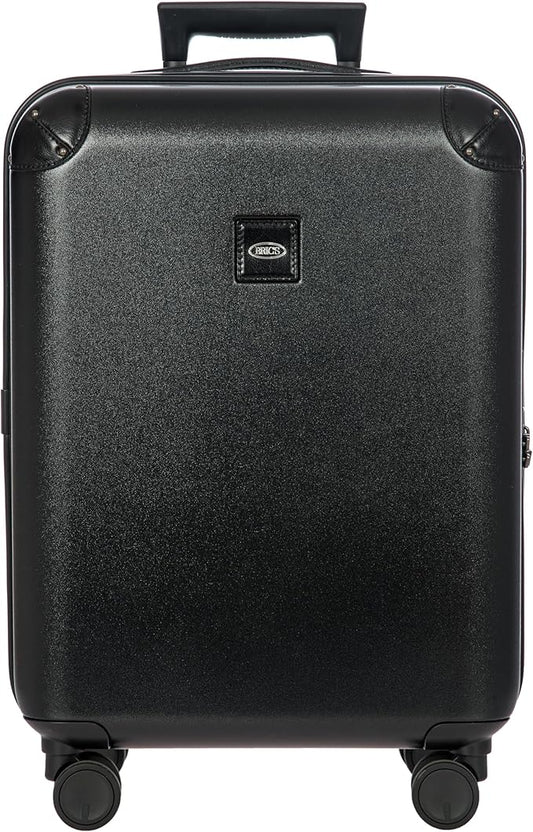 Bric's Amalfi Lightweight Hard Shell Suitcase – Expandable Carry-On with Water-Repellent Zip, Smooth 360° Wheels & TSA Lock - 21 Inch, Black