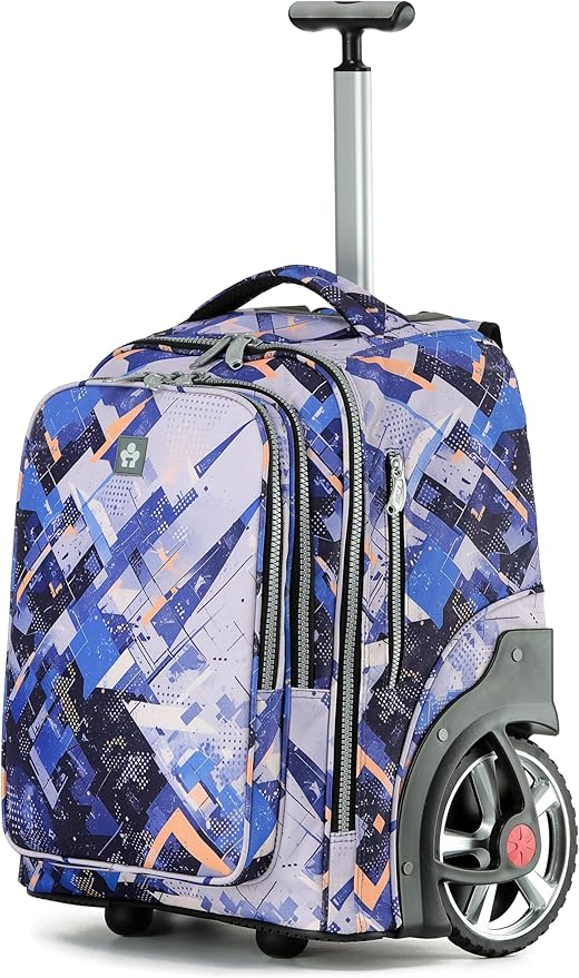 NEW TILAMI 20" Rolling Backpack for Teens Adults, Climbing Stairs Waterproof Backpack with Wheels for School Business Trave Camping with Laptop Compartment, Fit 17 Inch Laptop, Crazy Color Mash