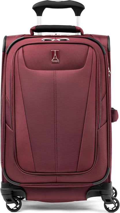 Travelpro Maxlite 5 Softside Expandable Luggage with 4 Spinner Wheels, Lightweight Suitcase, Men and Women, International, Burgundy, Carry-on 21-Inch