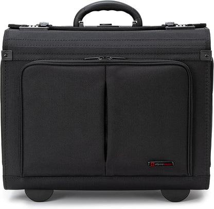 Alpine Swiss Rolling Briefcase Work Overnight Travel Bag Dual Locks Carry on Business Attache Case Black