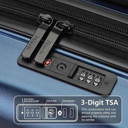 Luggage Sets 2 Piece, 20/28 Inch Lightweight Expandable PC Hardside Durable Suitcases with Spinner Wheels & TSA Lock, Blue