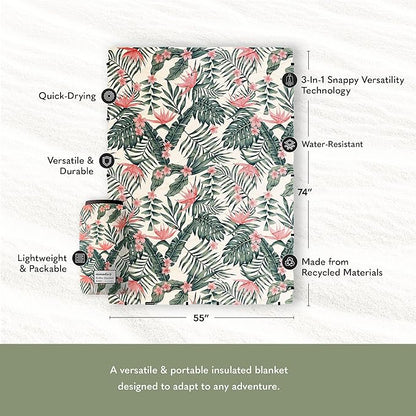 Nomadix Puffer Blanket – Water-Resistant, Eco-Friendly Insulated Blanket with Snaps for Camping, Beach, and Travel, Made from Recycled Materials