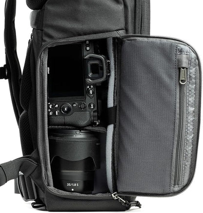Think Tank FocusPoint 22L RollTop Camera Backpack - Golden Hour: Expandable Travel & Camera Backpack with Laptop Sleeve, Quick Side and Back Access, Rain Cover – Versatile Photography & Travel Bag