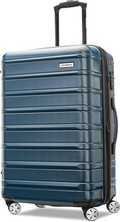 Samsonite Omni 2 Hardside Expandable Spinner Wheel Luggage, Checked Medium 24 in, Nova Teal