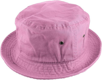 Gelante Solid Color 100% Cotton Bucket Hat for Women and Men Packable Travel Summer Beach Hat