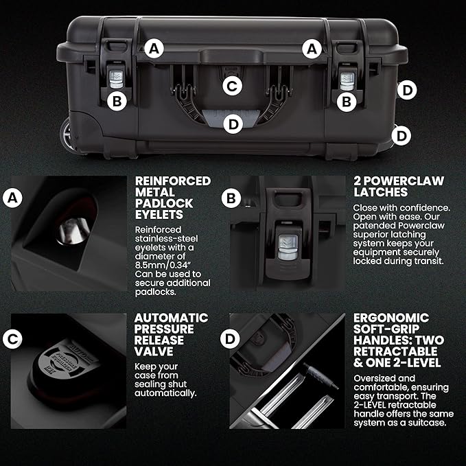 Nanuk 935 Pro Photo Kit – Waterproof Travel Camera Hard Case with Padded Dividers and Wheels, 22” x 14” x 9” - Dustproof and Impact Resistant, Airline Carry-On Approved – Black