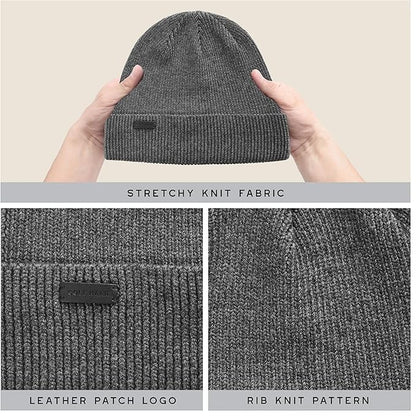 Cole Haan Men's Heritage Rib Cuff Wool Beanie Hat, One Size