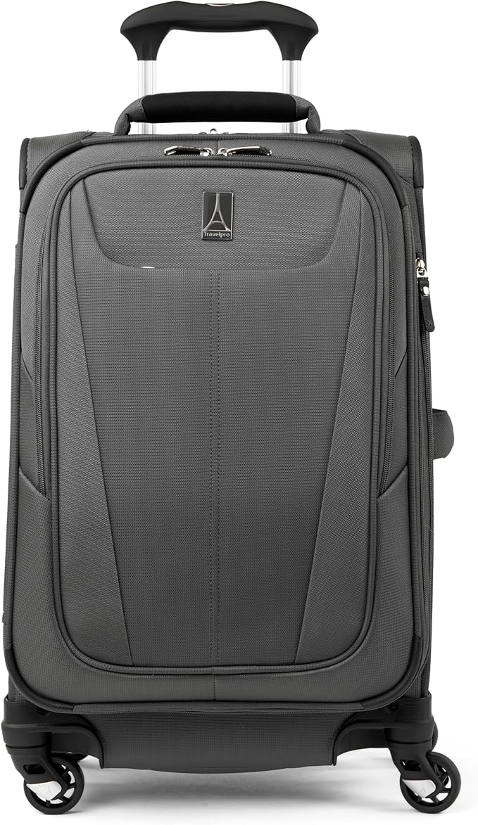 Travelpro Maxlite 5 Softside Expandable Luggage with 4 Spinner Wheels, Lightweight Suitcase, Men and Women, International, Shadow Grey, Carry-on 21-Inch