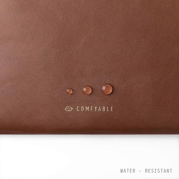 Comfyable Leather Laptop Sleeve Compatible with 16 Inch MacBook Pro M4 2024 & 15 Inch MacBook Air M4 M3 M2 2025, Brown