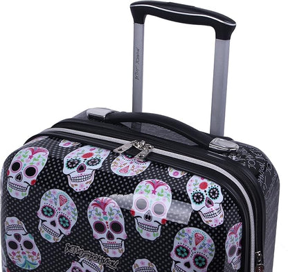 Betsey Johnson 30 Inch Checked Luggage Collection - Expandable Scratch Resistant (ABS + PC) Hardside Suitcase - Designer Lightweight Bag with 8-Rolling Spinner Wheels