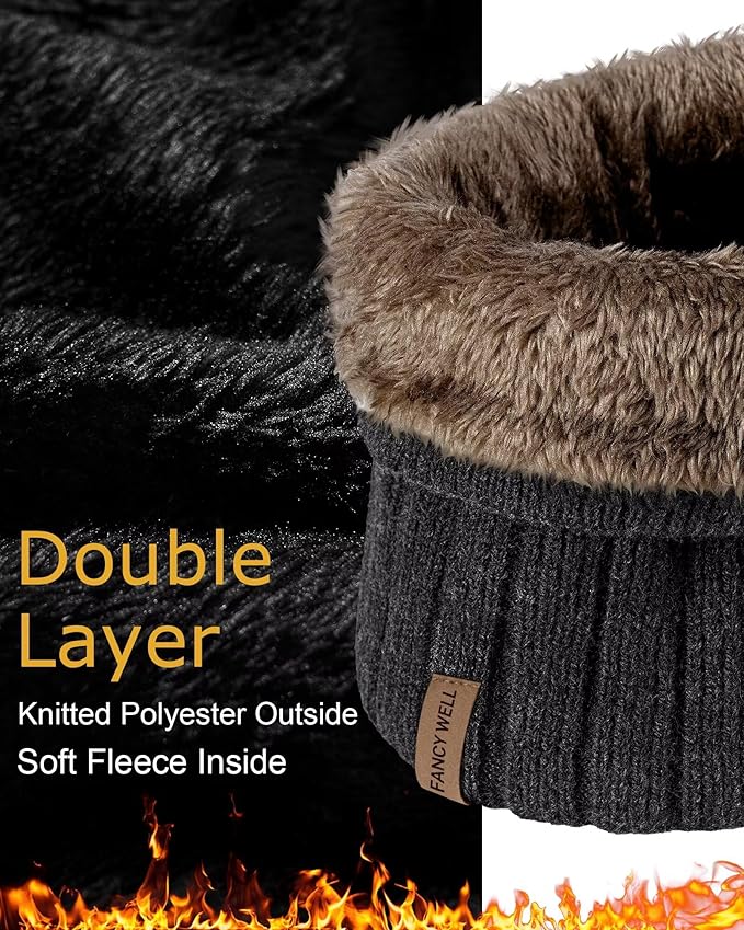 Winter Neck Gaiter for Men – 3 Pack Ski Neck Warmer, Fleece Face Mask Cover, Cold Weather Neck, Neck Warmers