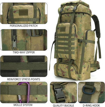 Hiking Backpack for Men 70L/100L Camping Backpack Military Rucksack Molle 3 Days Assault Pack for Climbing