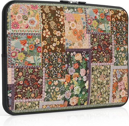 iCasso Laptop Sleeve 15.6 inch, Compatible with MacBook Air 15 inch, Cute Shockproof Laptop Case 15.6'', Slim Protective Travel Carrying Case for MacBook Pro 16, Lenovo Dell Asus HP, Brown