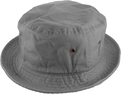Gelante Solid Color 100% Cotton Bucket Hat for Women and Men Packable Travel Summer Beach Hat