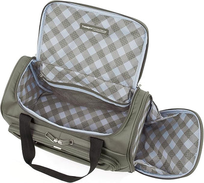 Travelpro Maxlite 5 Softside 2pc Set Expandable Carry On Luggage with 4 Spinner Wheels/Soft Underseat Tote, Lightweight Suitcase, Men and Women, Slate Green