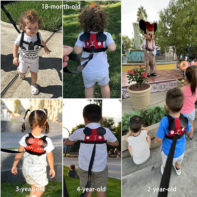 Backpack Leash for Toddlers 1–4 – Cute & Adjustable Toddler Safety Harness Leash for Baby Boys and Girls, Perfect for Disney Trips, Airports, Parks, Zoos & Crowded Places