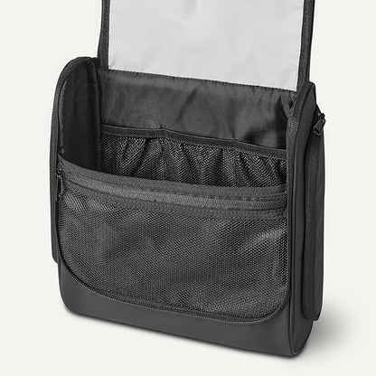 Amazon Essentials Waterproof Travel Toiletry Bag for Men and Women, Hanging Toiletry Bag, Dopp Kit with 2 Side Pockets, Multiple Interior Pockets, Handles Bathroom Spills/Splashes, Black