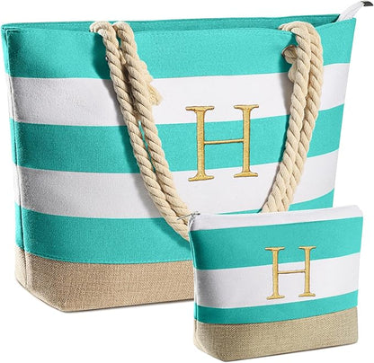 YOOLIFE Beach Bags for Women - Travel Canvas Beach Tote, Pool Waterproof Bag, Travel Essentials, Gifts for Women Birthday