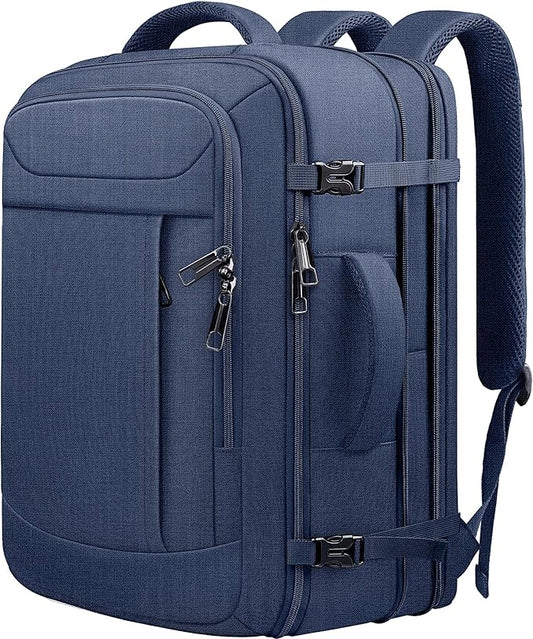 Travel Laptop Backpack, Expandable 40-50L Travel Backpack, 17.3 Inch Carry on Large Luggage TSA Flight Approved Laptop Bag, Multiple Pockets TSA Friendly Water Resistant Business Bag for Men, Blue