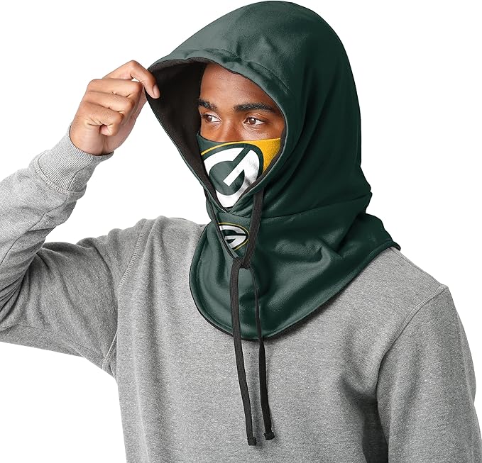 NFL Team Logo Team Color Drawstring Winter Cap Hooded Gaiter Balaclava Face Cover
